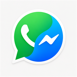 Ikona połączonego WhatsAppa i Messengera